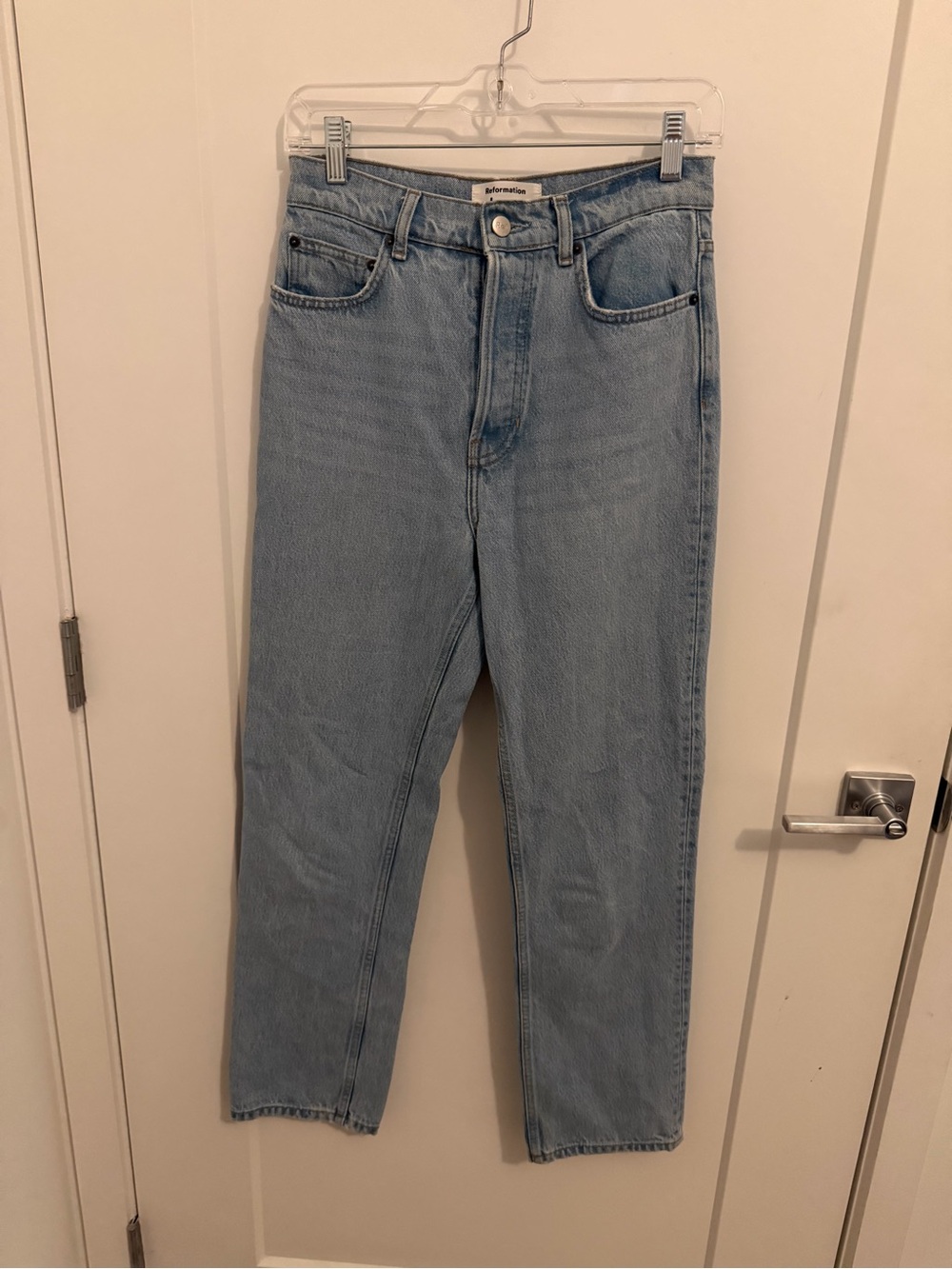 Reformation Light Wash Straight Leg Jeans